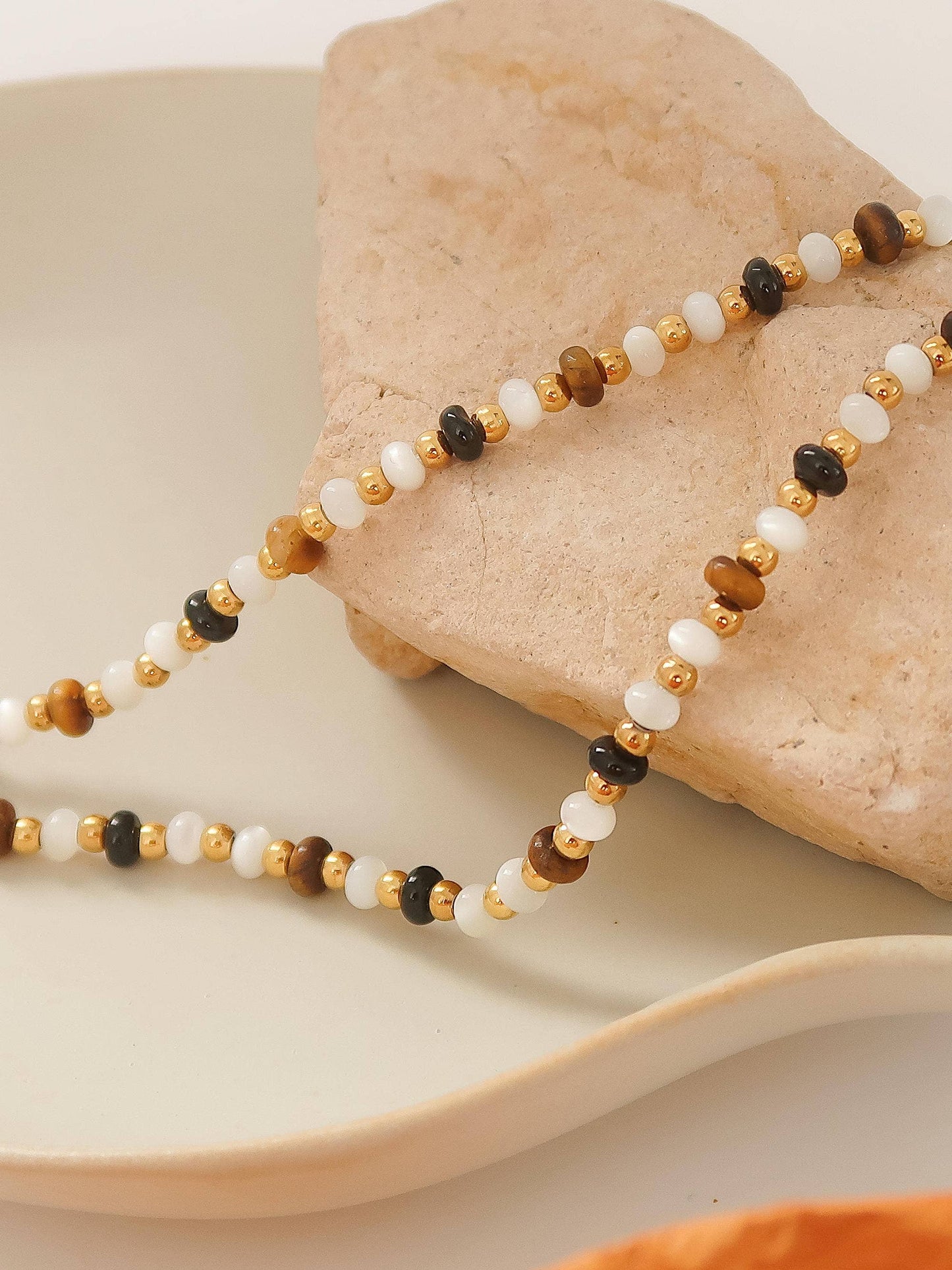 Arrow 18K Gold Non-Tarnish Boho Beaded Necklace