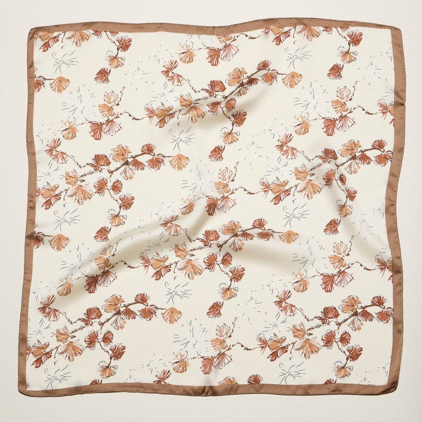 Soft Botanical Floral Branch Square Scarf