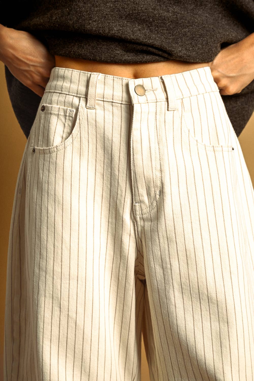 Pinstripe Barrel Pants