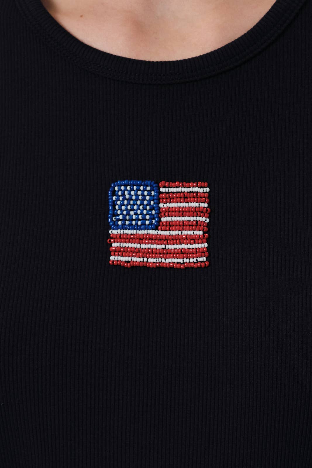 Beaded Flag Ribbed Tank