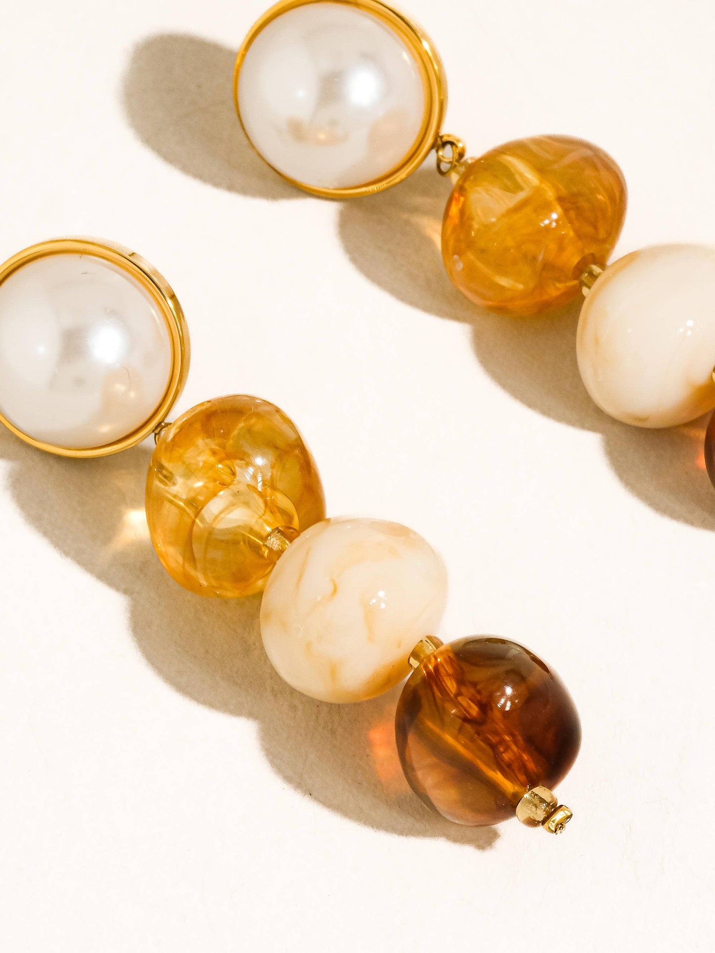 Alani 18K Gold Non-Tarnish Vintage Pastel Beaded Earring