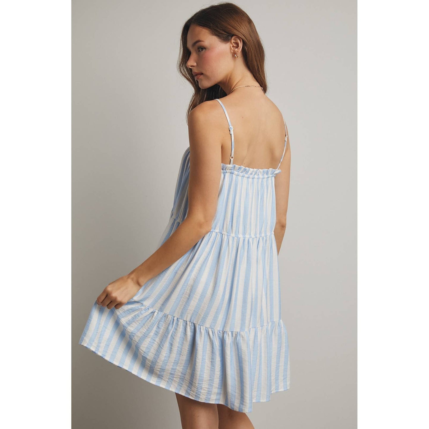 Striped Tiered Mini Dress