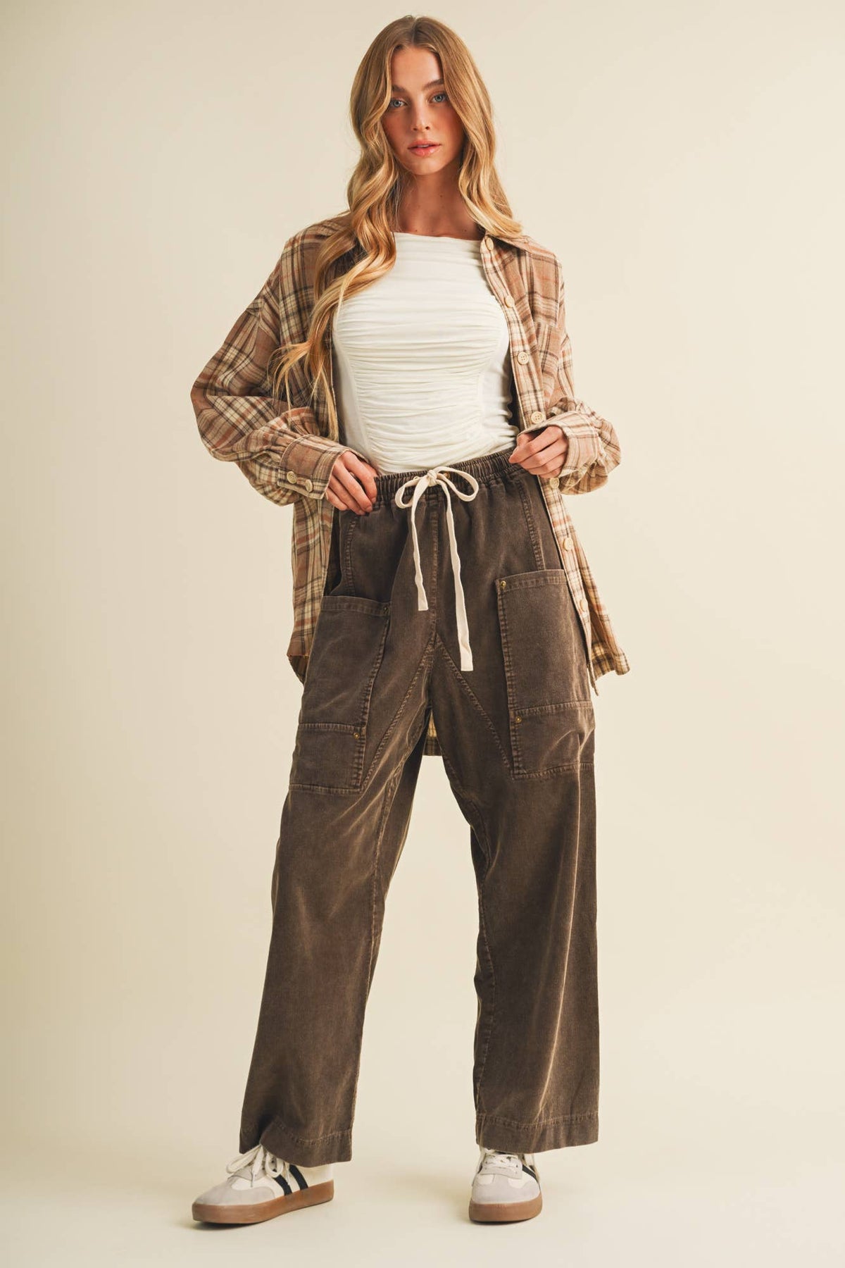Wide-Leg Garment-Dyed Utility Trousers
