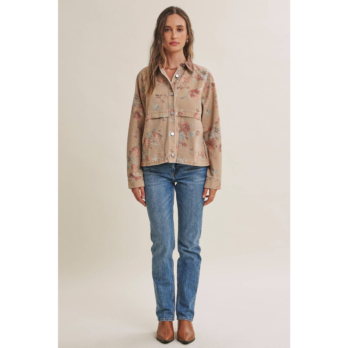 Wild Rose Afternoon Vintage Garment-Washed Jacket