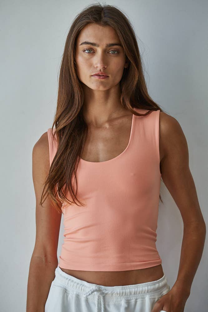 Double Layered Seamless Top- 3 Colors Available