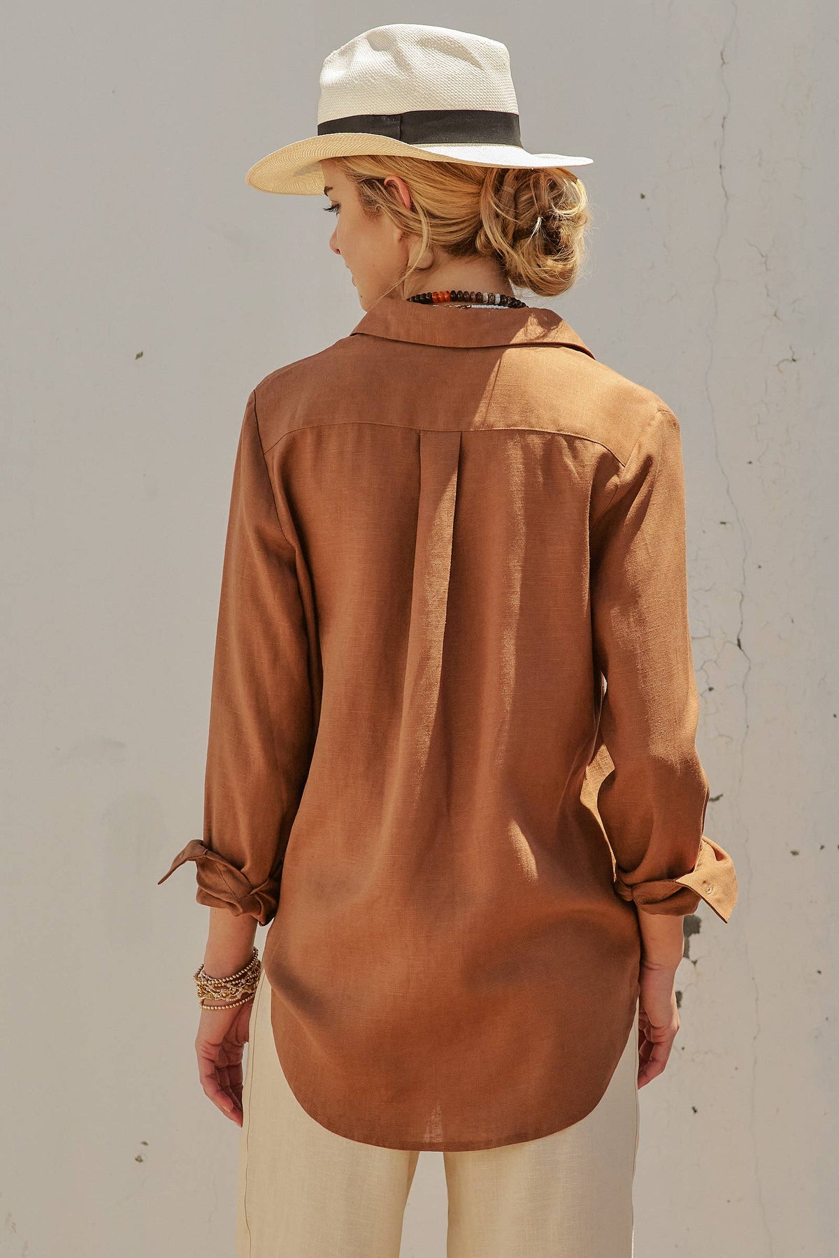Linen Long Sleeve Button-Down Shirt