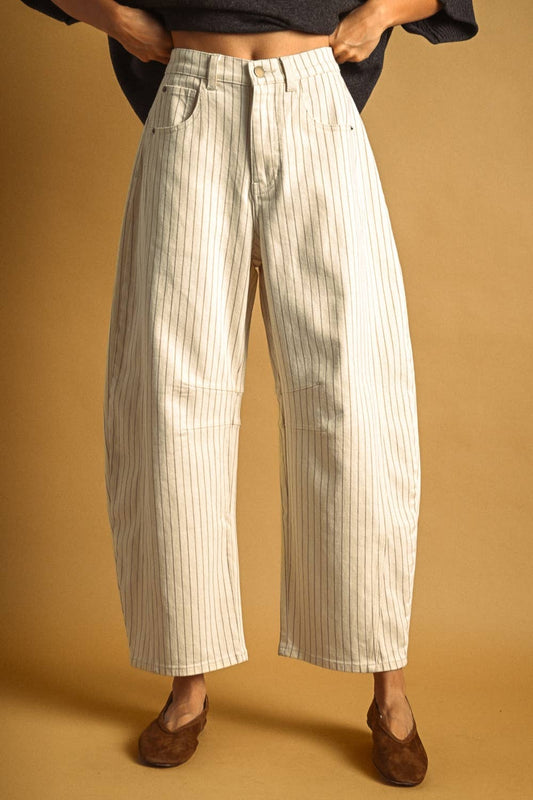 Pinstripe Barrel Pants
