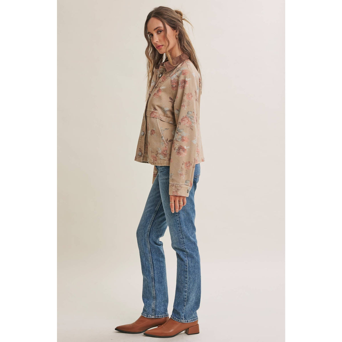Wild Rose Afternoon Vintage Garment-Washed Jacket
