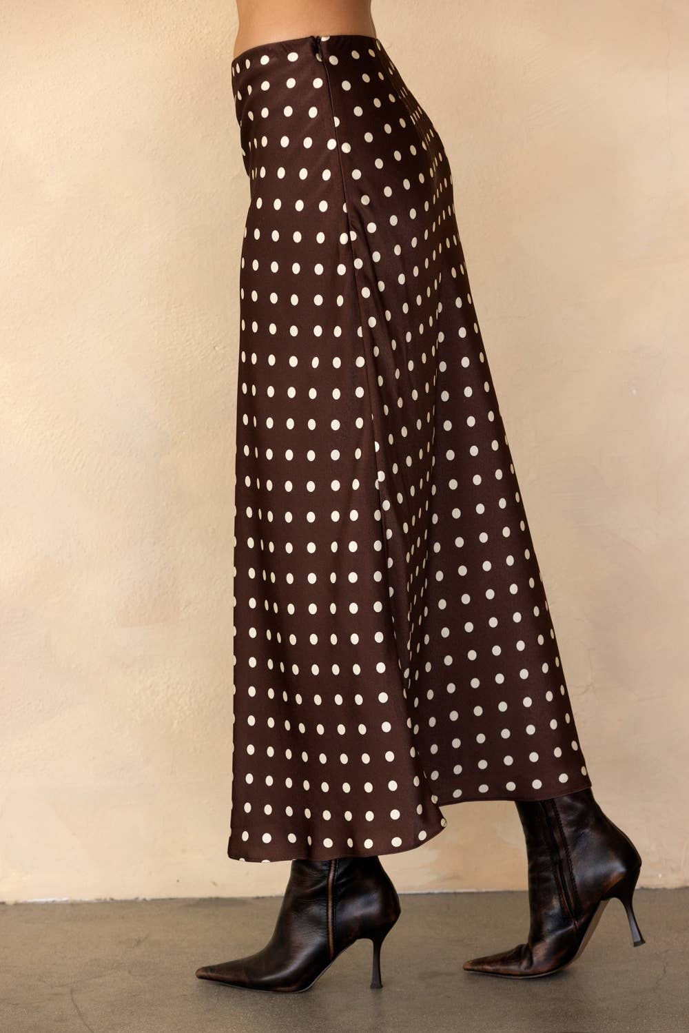 Polka Dot Satin Skirt