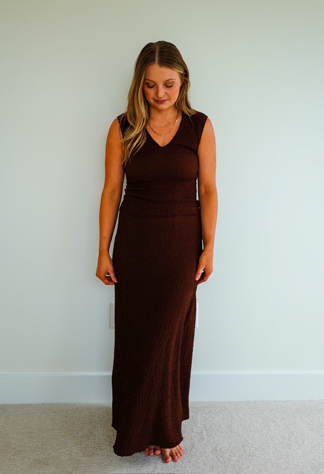 Bubble-Textured Jersey Skirt