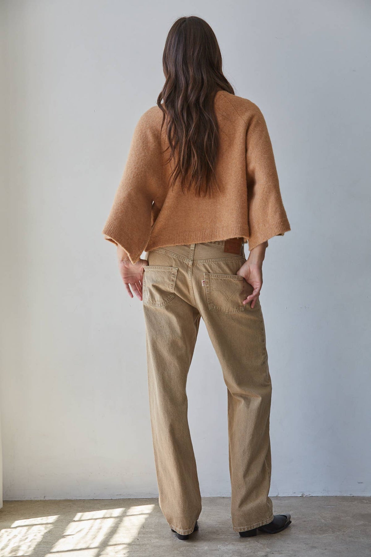 Knit Turtleneck Boxy Pullover Sweater