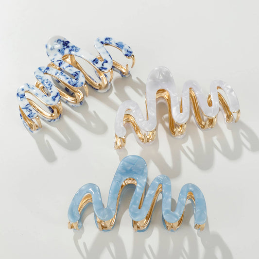 Willow Coastal Large Squiggle Metal Claw Clip