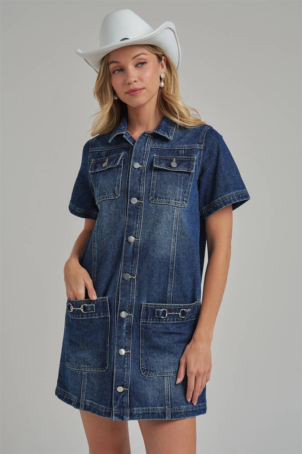 Western Denim Shirt Dress
