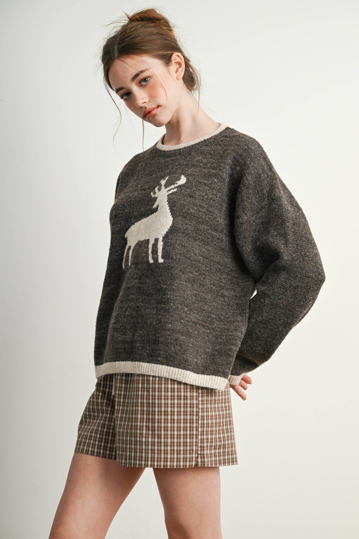 Reindeer Graphic Knit Sweater
