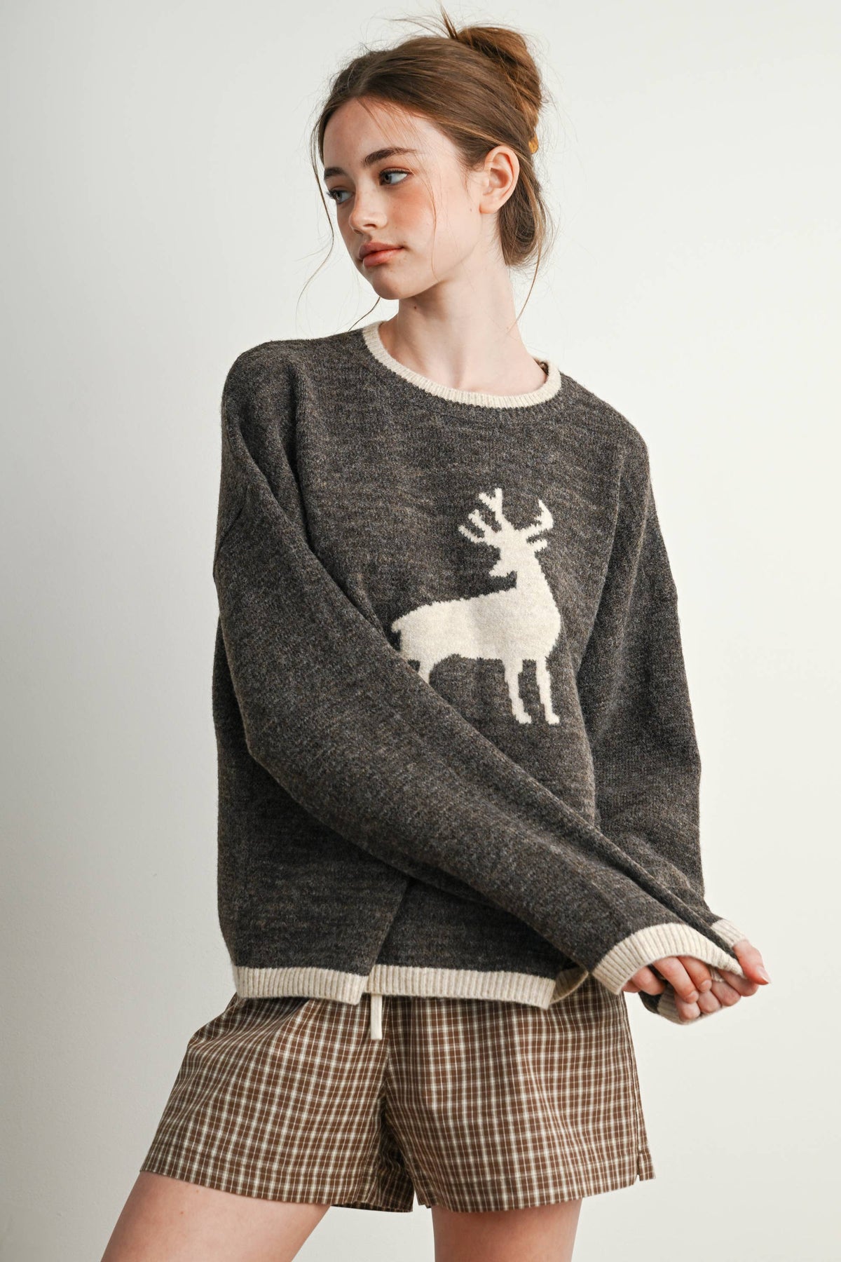 Reindeer Graphic Knit Sweater