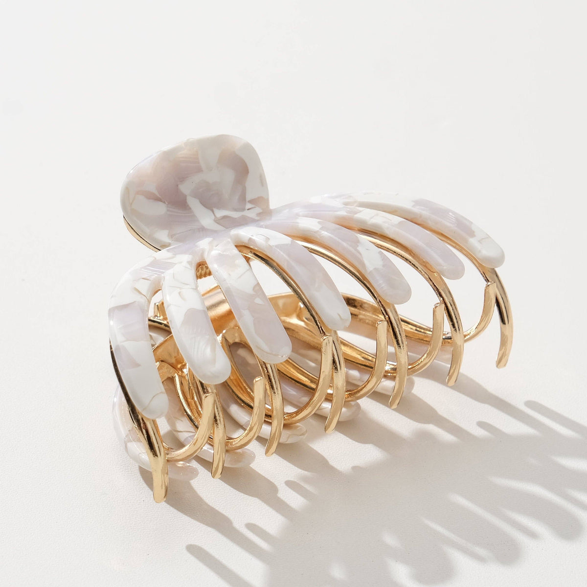 Hailey Vintage Snow Gold Metal Octopus Claw Clip - Large