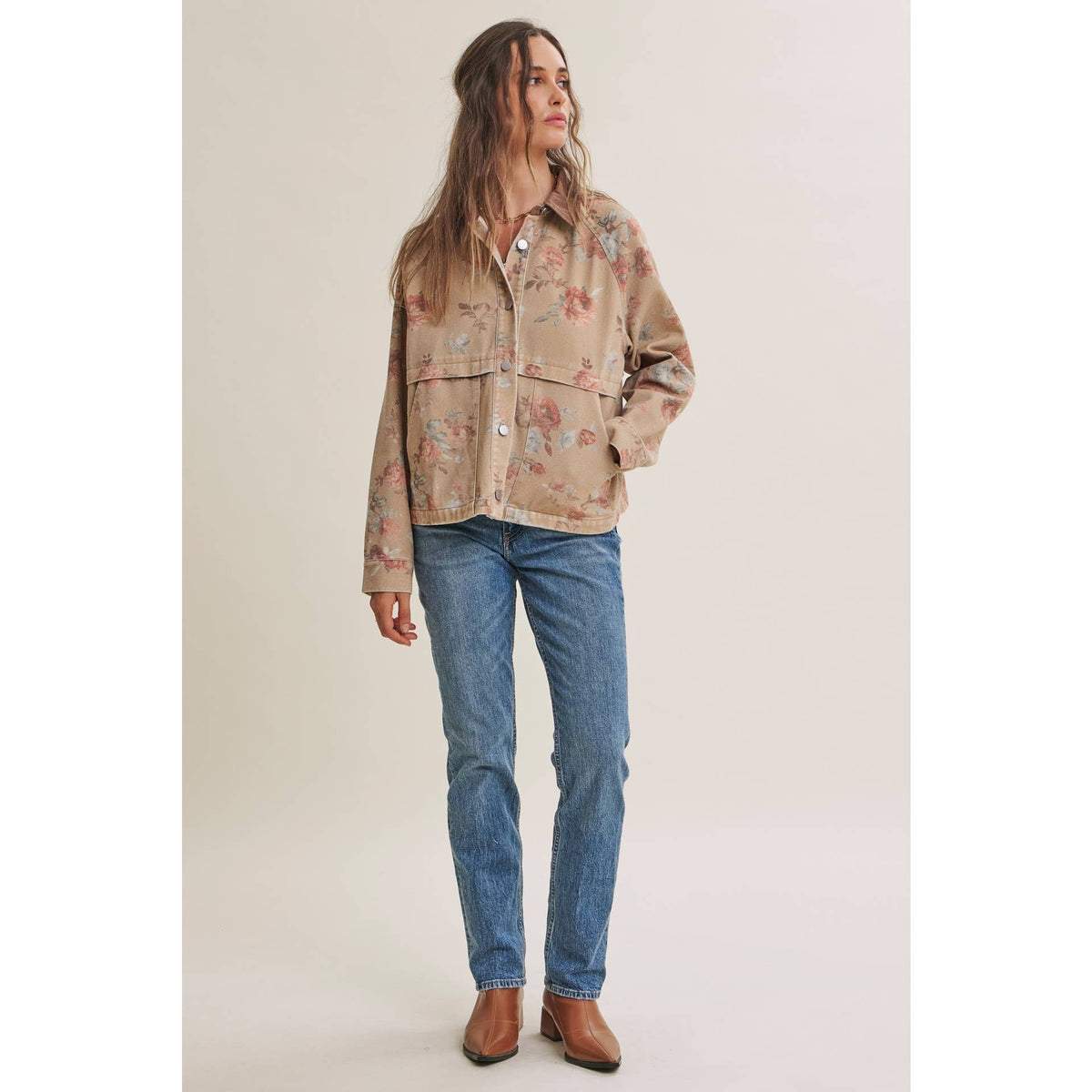 Wild Rose Afternoon Vintage Garment-Washed Jacket