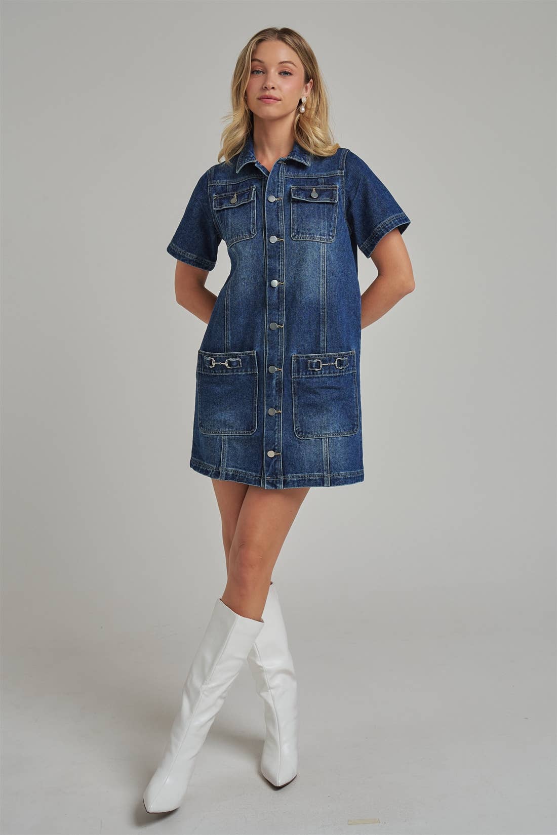 Western Denim Shirt Dress