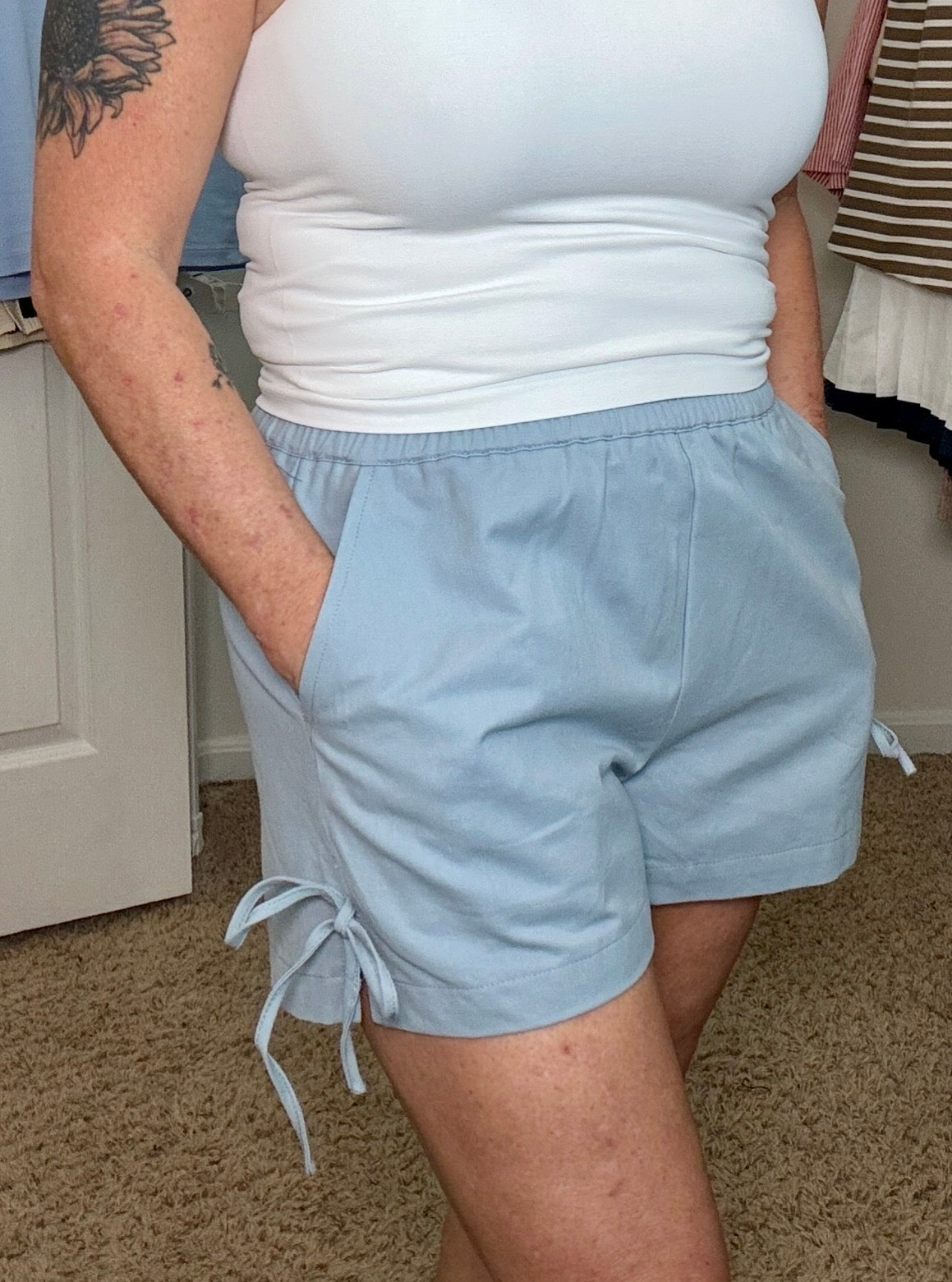 Bow Tie Denim Shorts