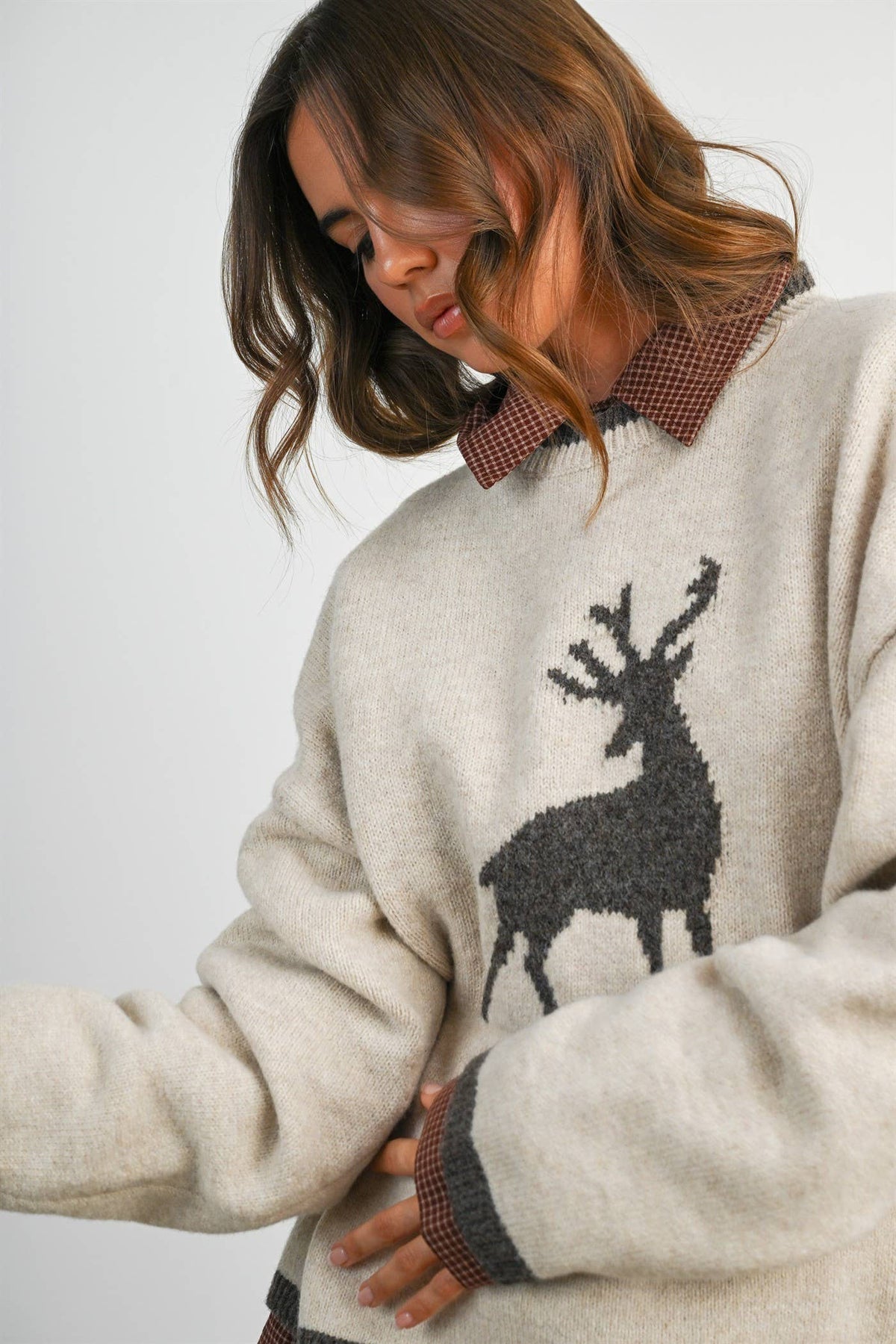 Reindeer Graphic Knit Sweater