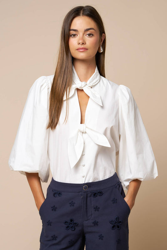 Puff Sleeve Button Down Blouse
