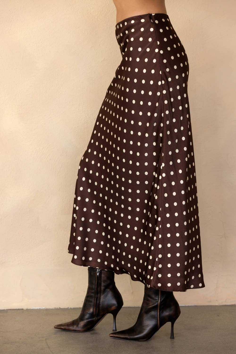 Polka Dot Satin Skirt