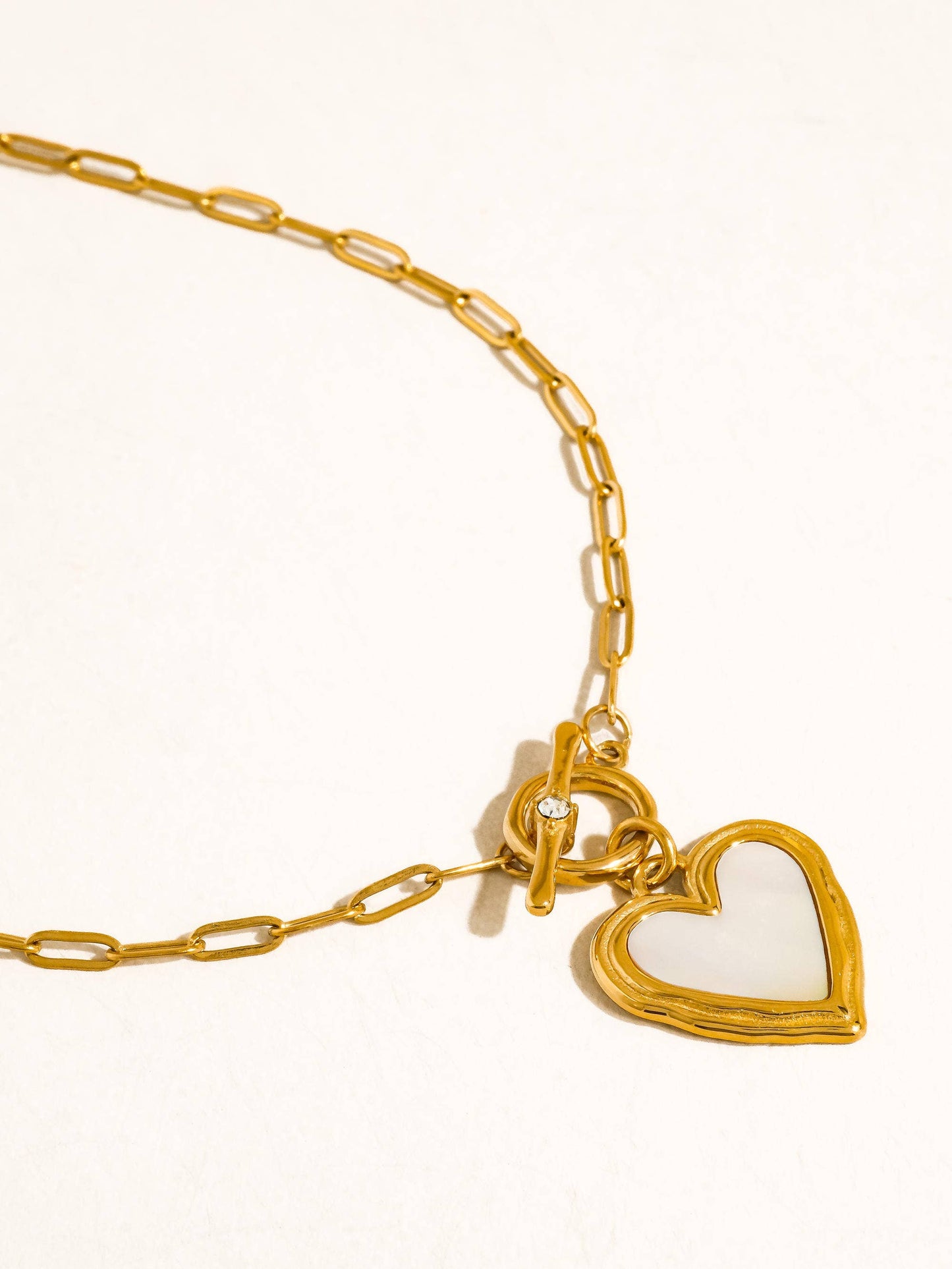Nyelle 18K Gold Non-Tarnish Shell Heart Necklace