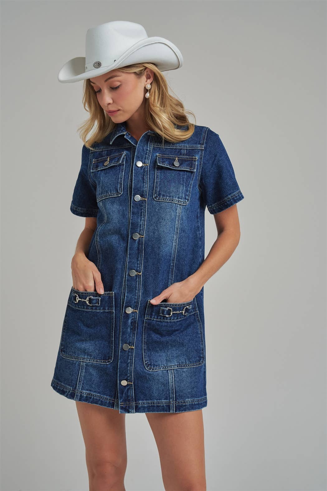 Western Denim Shirt Dress