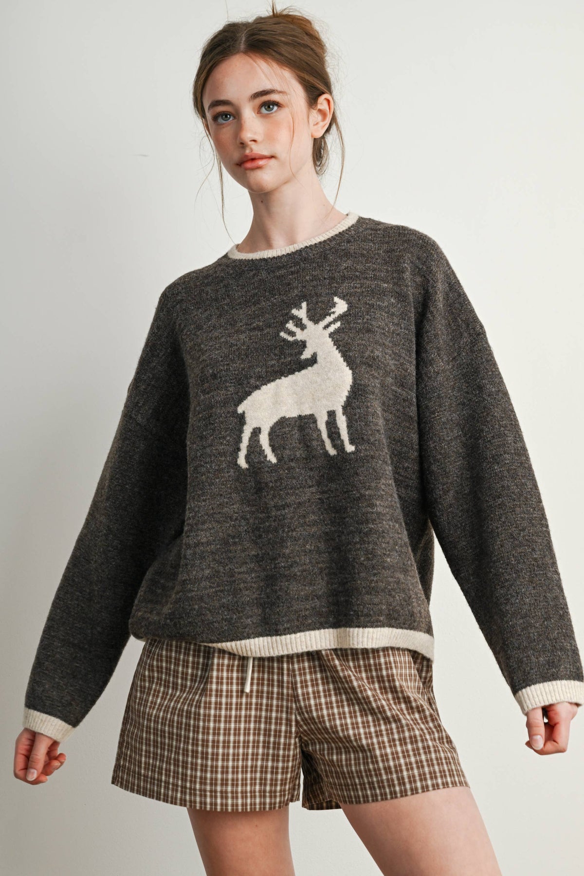 Reindeer Graphic Knit Sweater