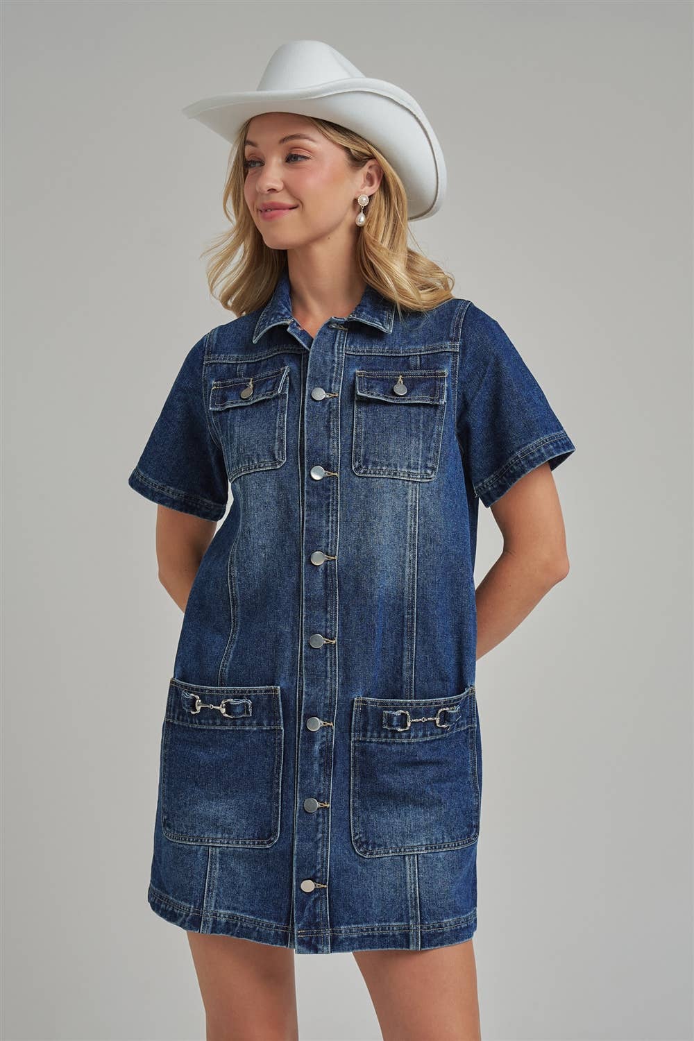Western Denim Shirt Dress