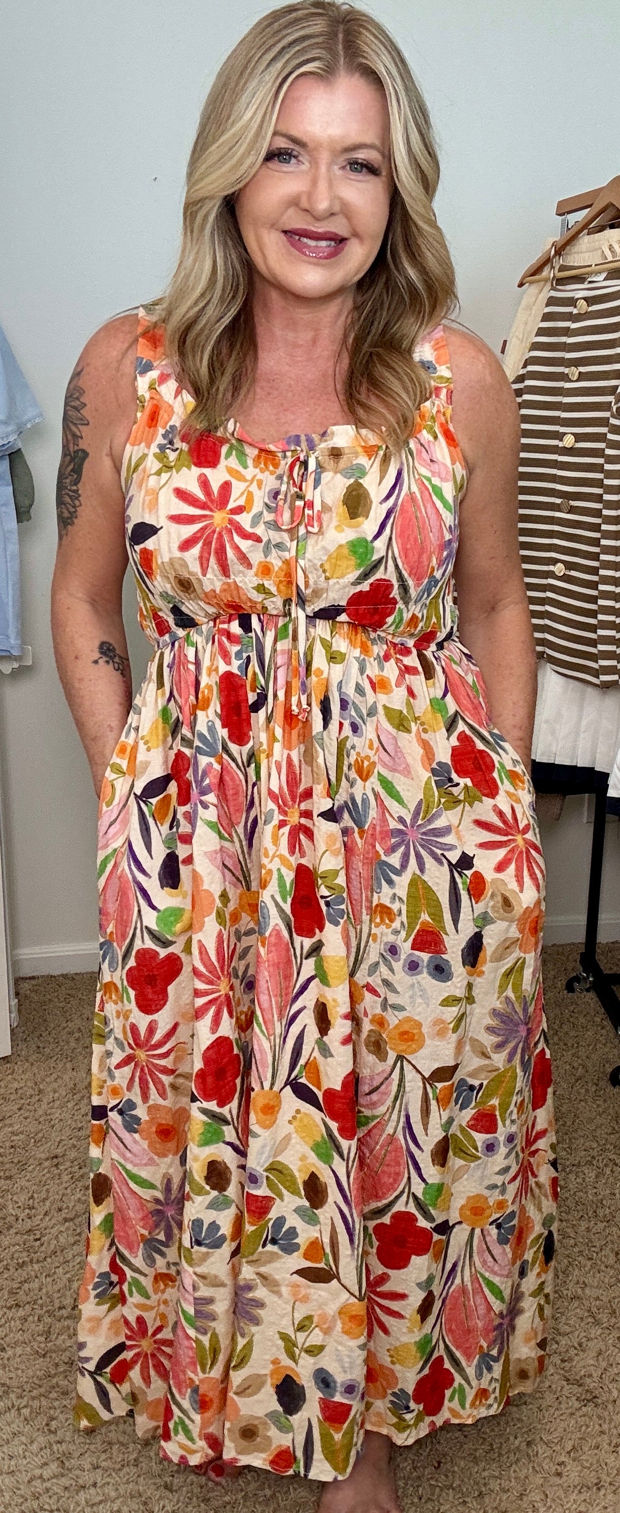 Floral Print Sleeveless Dress