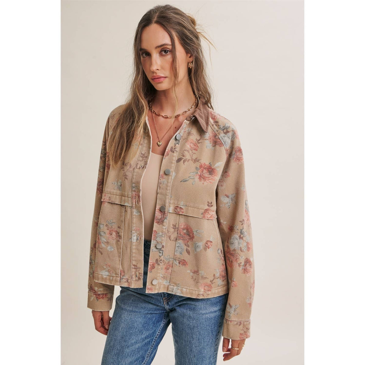 Wild Rose Afternoon Vintage Garment-Washed Jacket