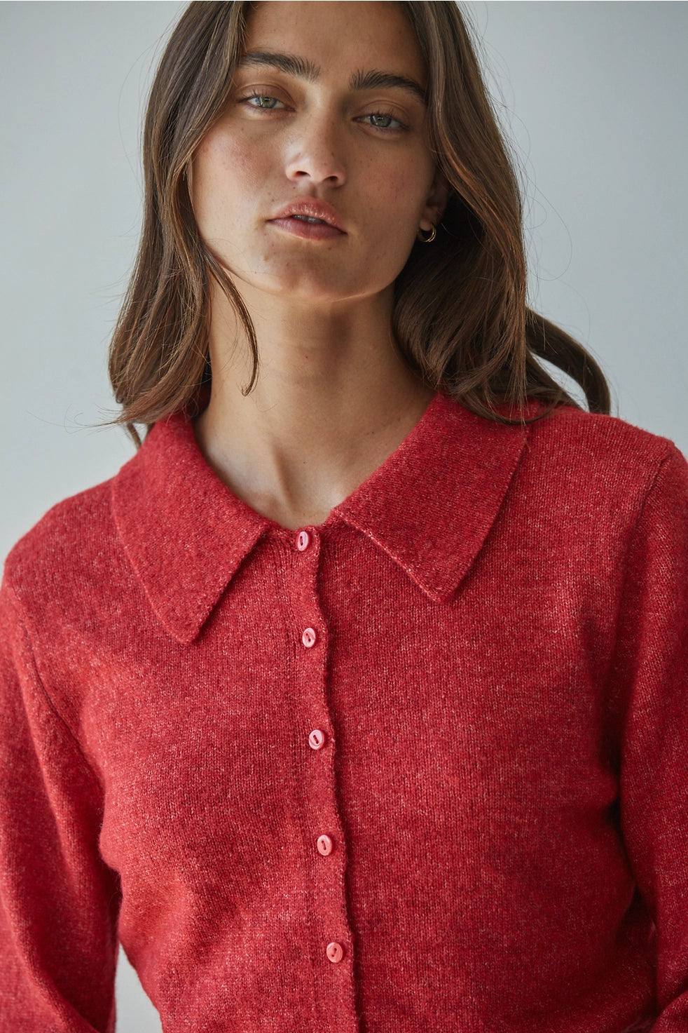 Button Down Collared Sweater Cardigan