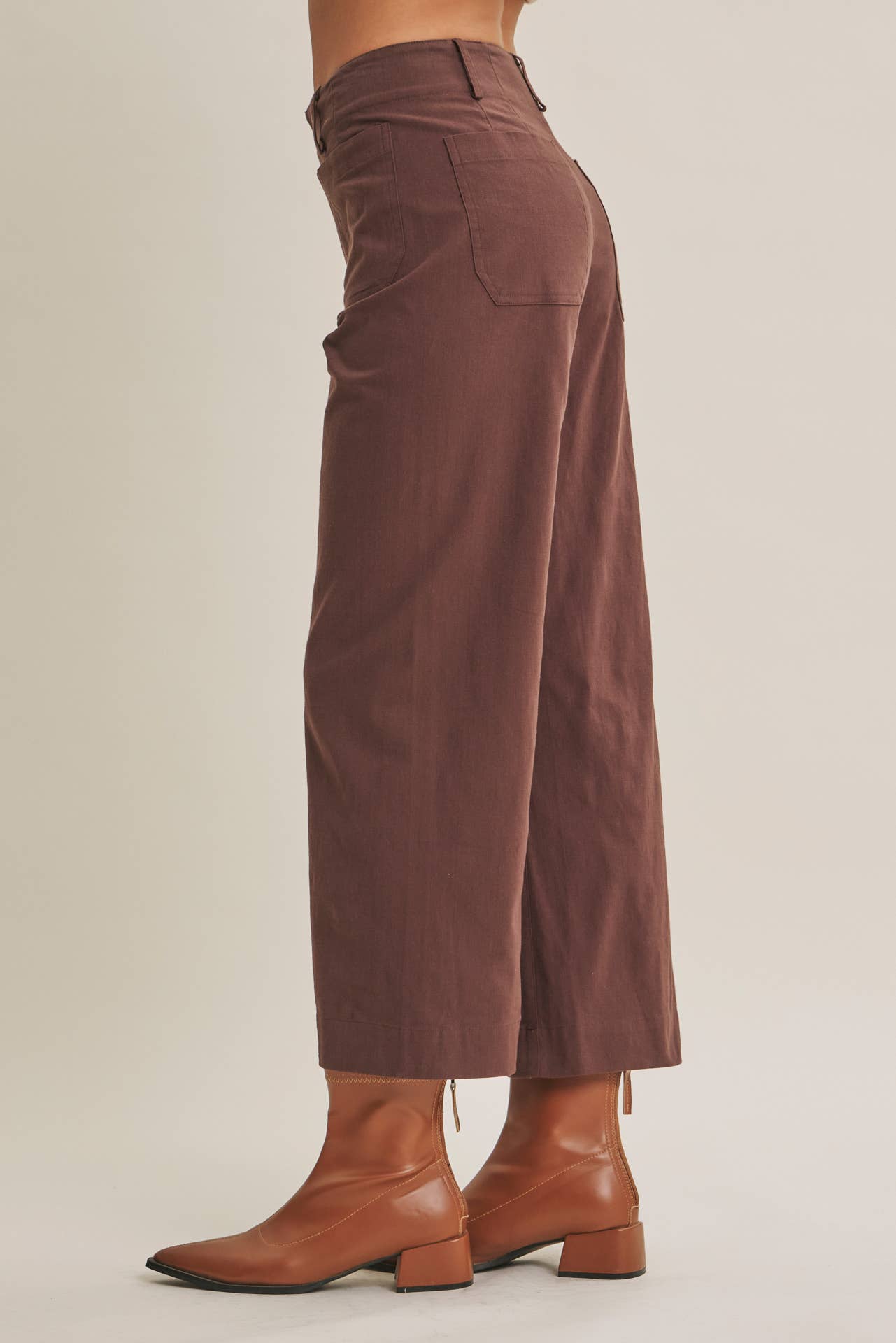 Stretchy Cotton Linen Ankle Pants