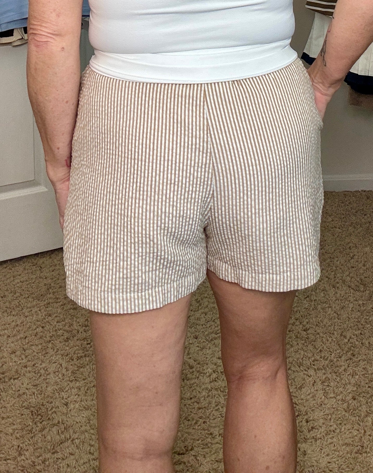 Casual Striped Drawstring Shorts- 2 Colors Choices