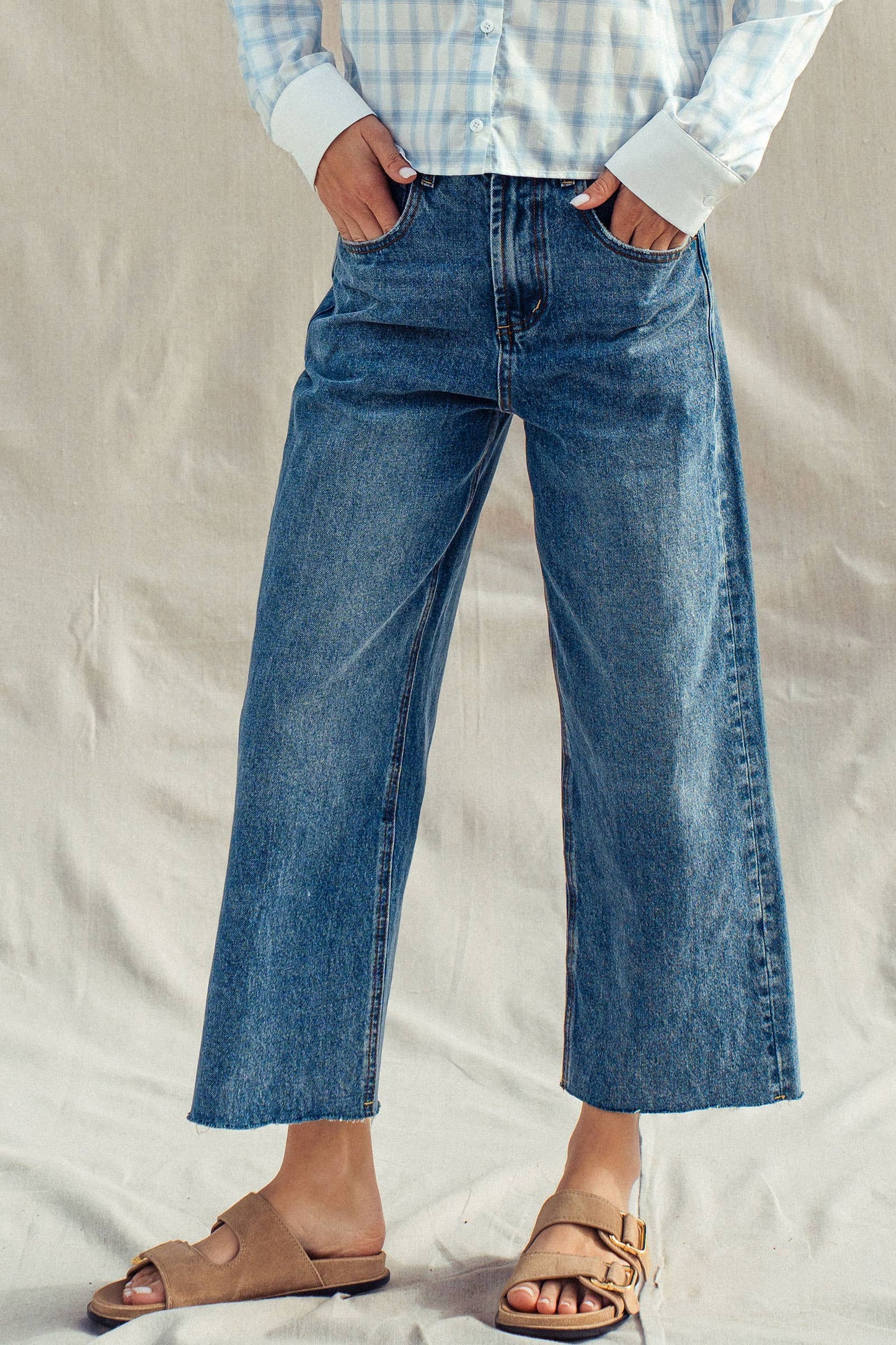 Relaxed Wide Leg Denim Jeans