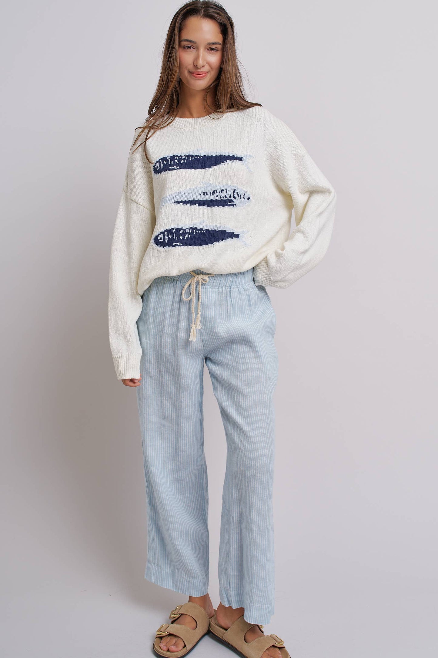 Oversized Drop-Shoulder Sardine Knit Sweater