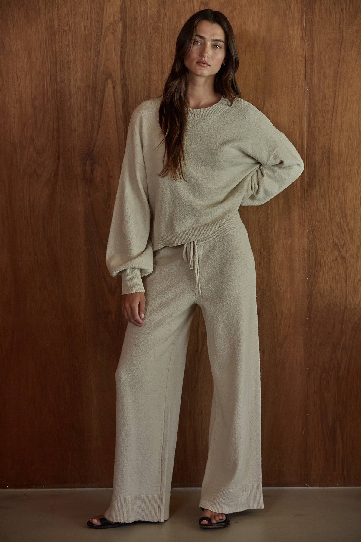 Knit Sweater Wide Leg Pants