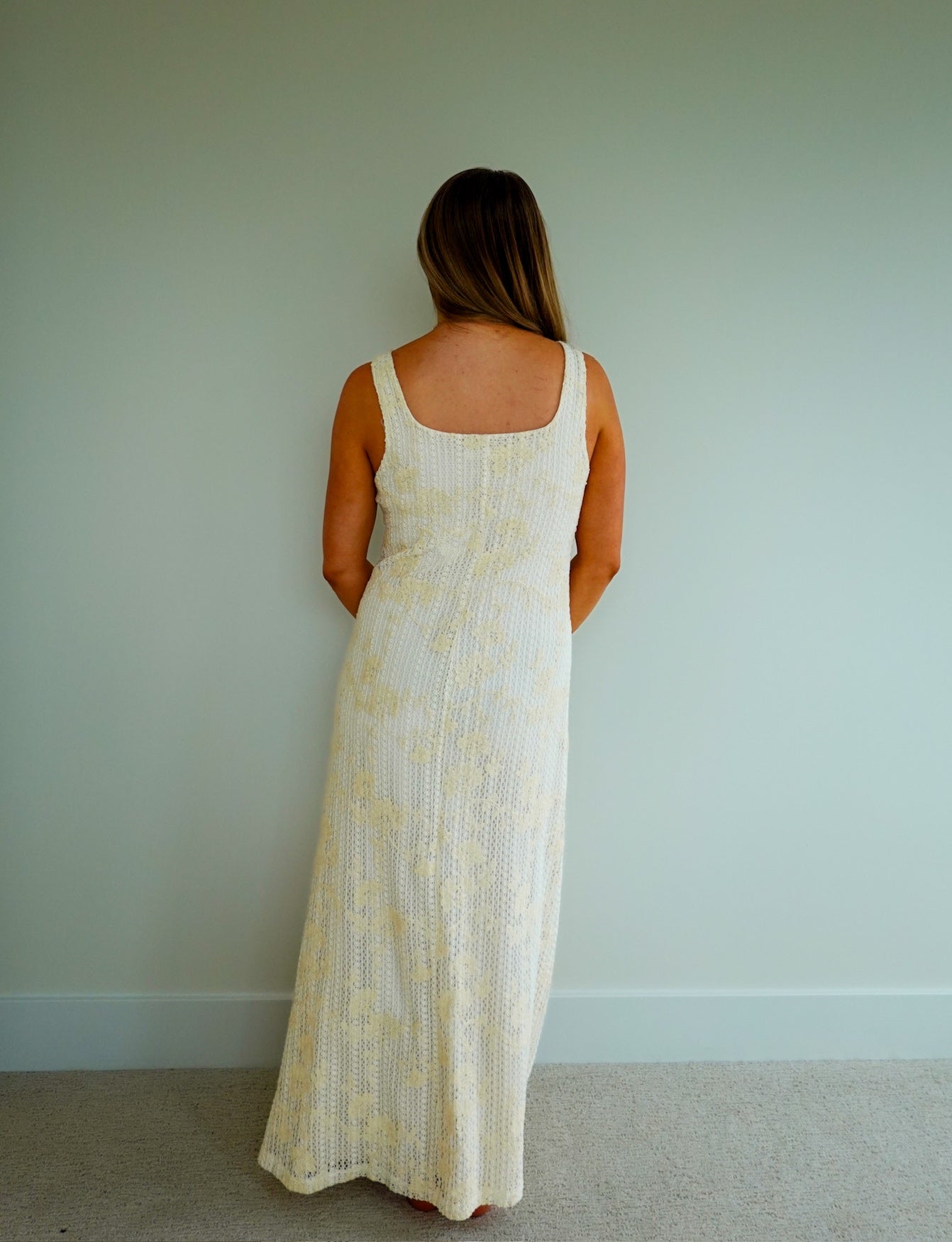 Floral Fauxchet Jacquard Dress