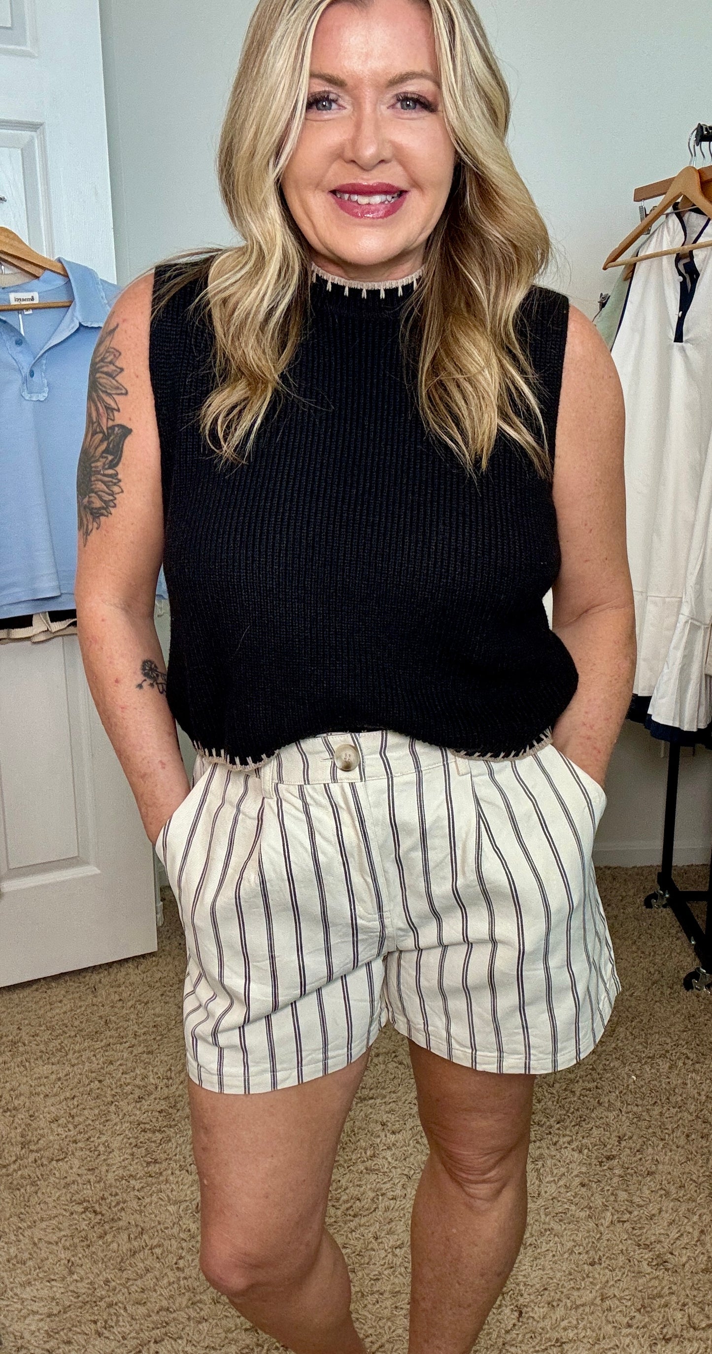 Soft Ribbed Tie-Back Sweater