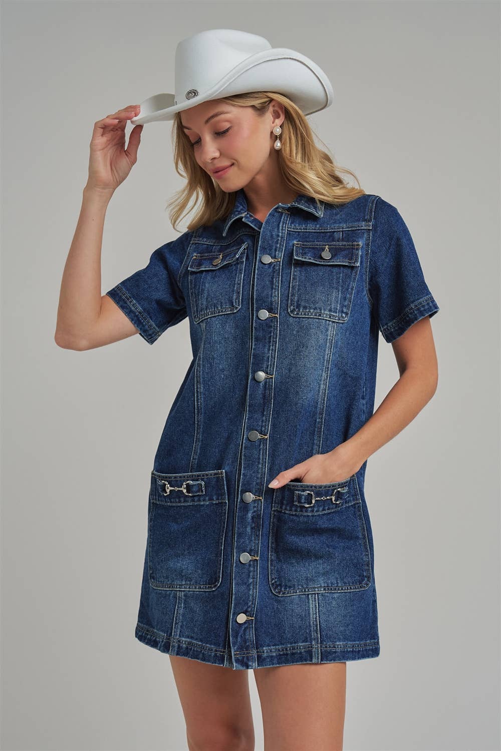 Western Denim Shirt Dress