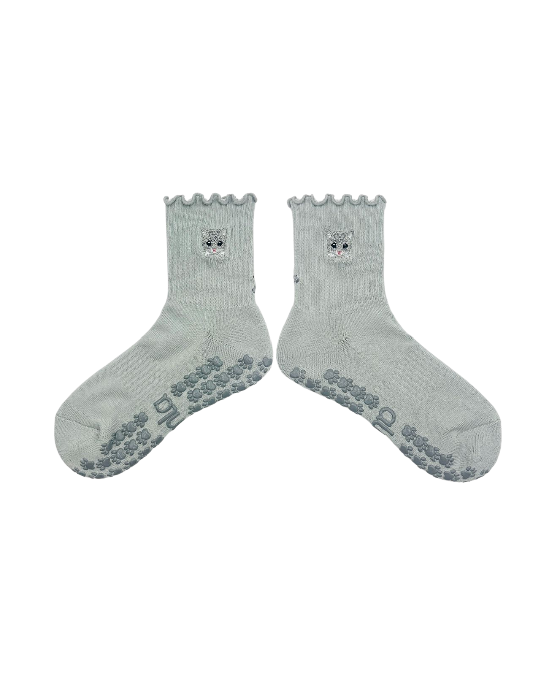 Gray Cat Pilates Grip Socks