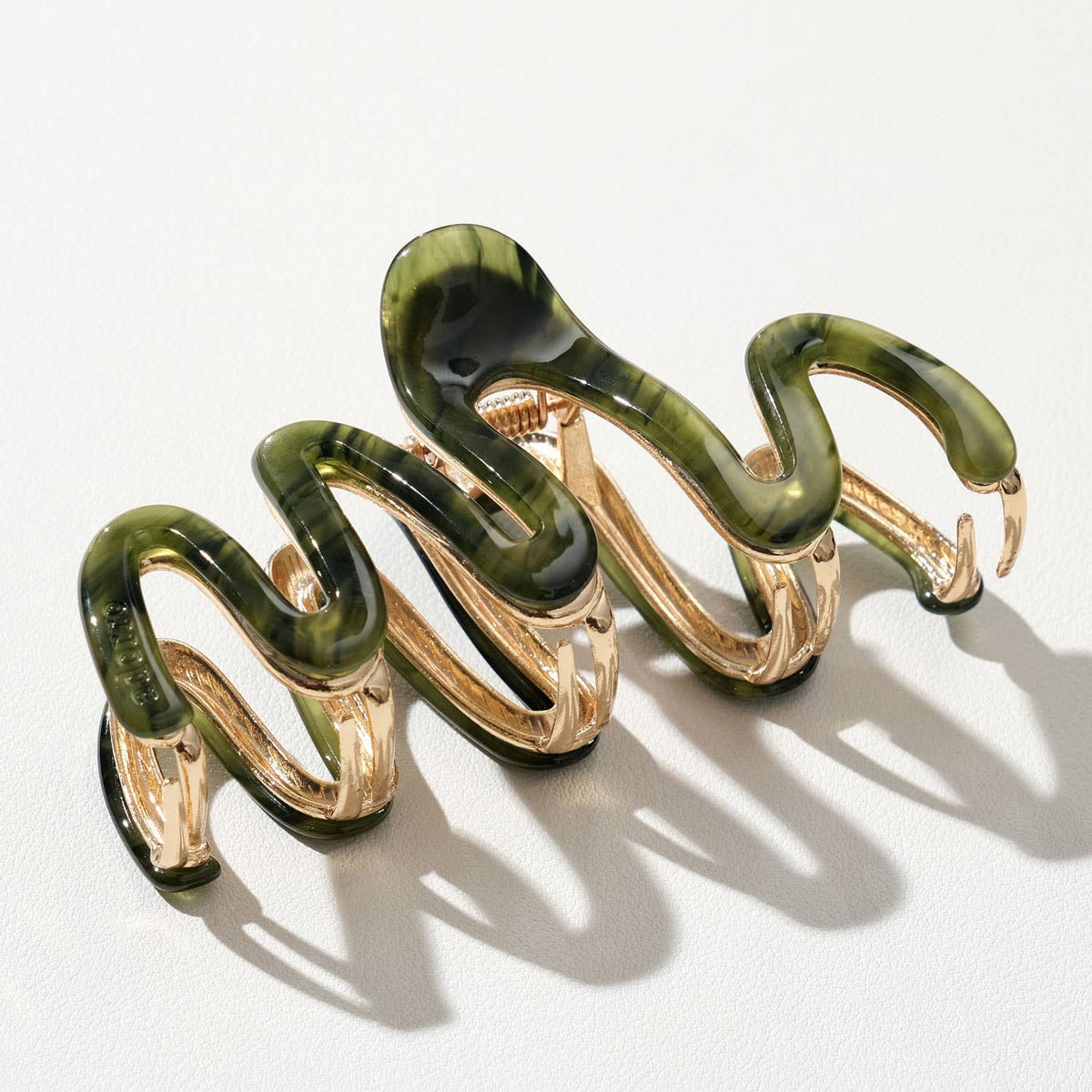 Adorro - Willow Vintage Metal Squiggle Claw Clip - Large
