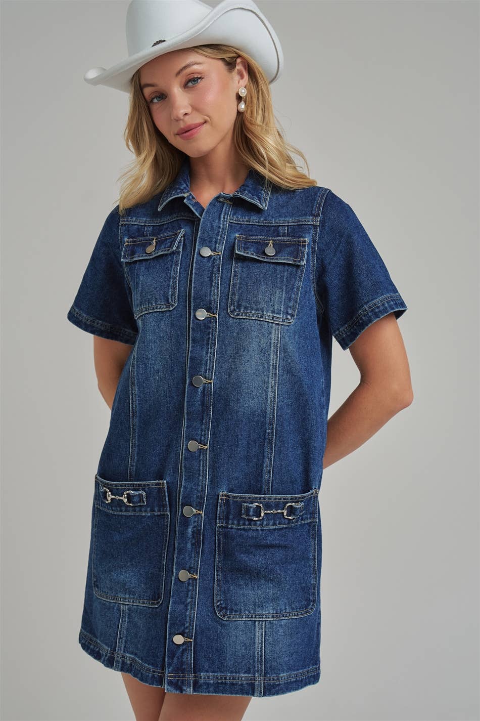 Western Denim Shirt Dress