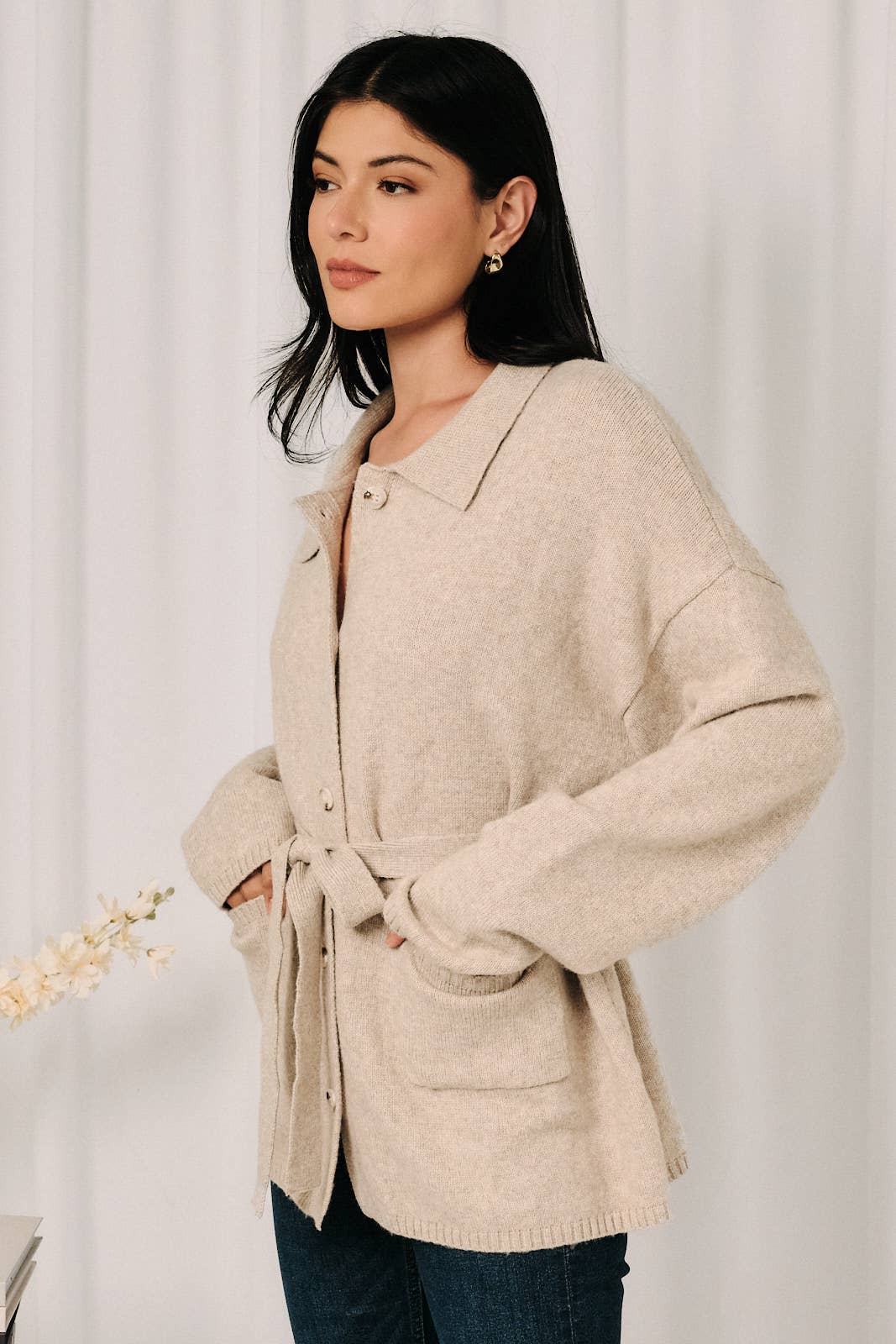 Button Down Sweater Cardigan