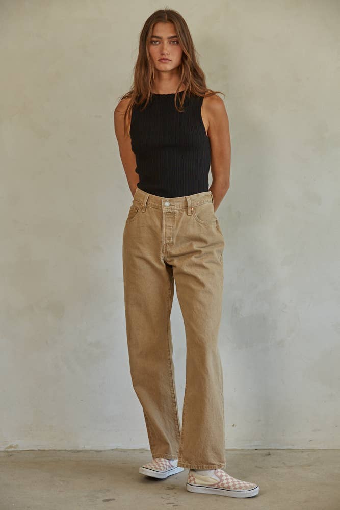 Knit Ribbed Boat Neck Sleeveless Top