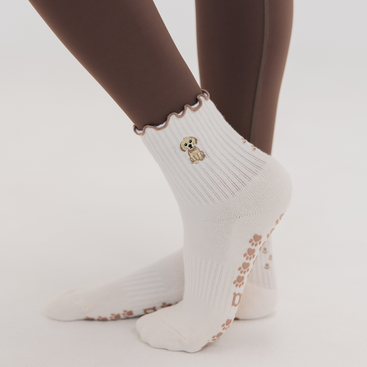 Almla Active - Golden Retriever Dog Pilates Grip Socks