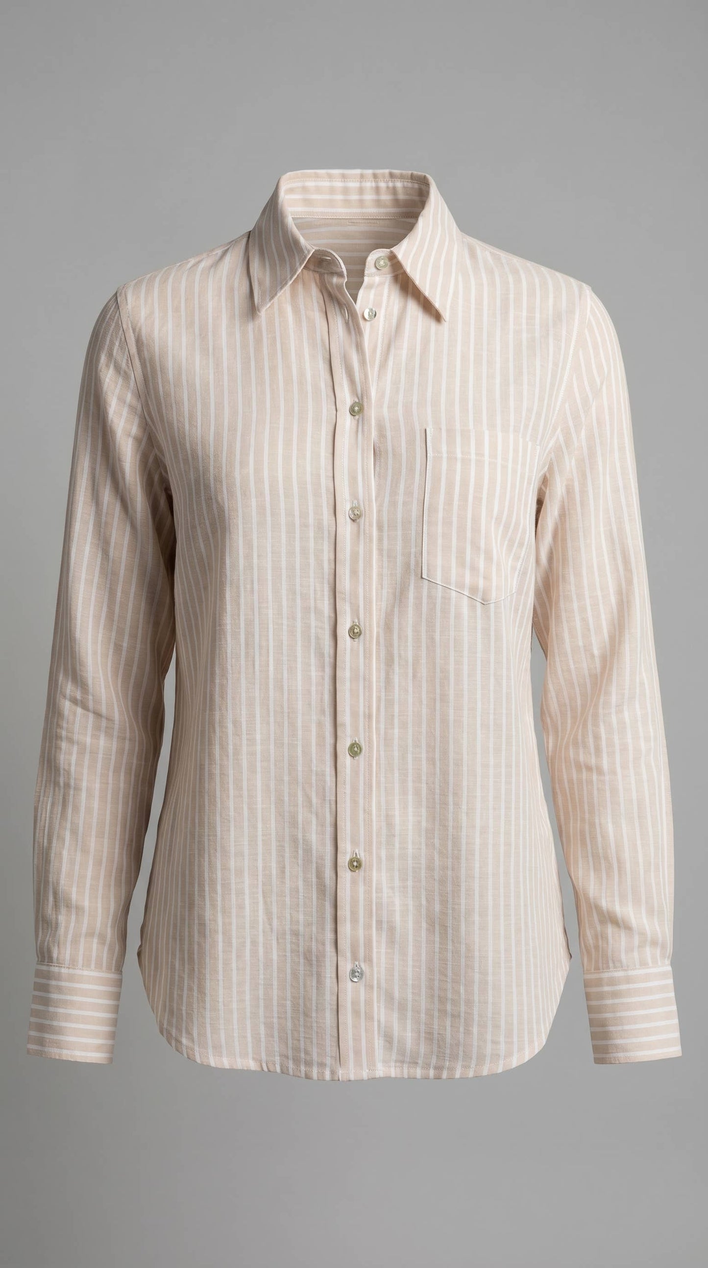 Coastal Striped Linen-Blend Button Down Shirt- Blue or Sand
