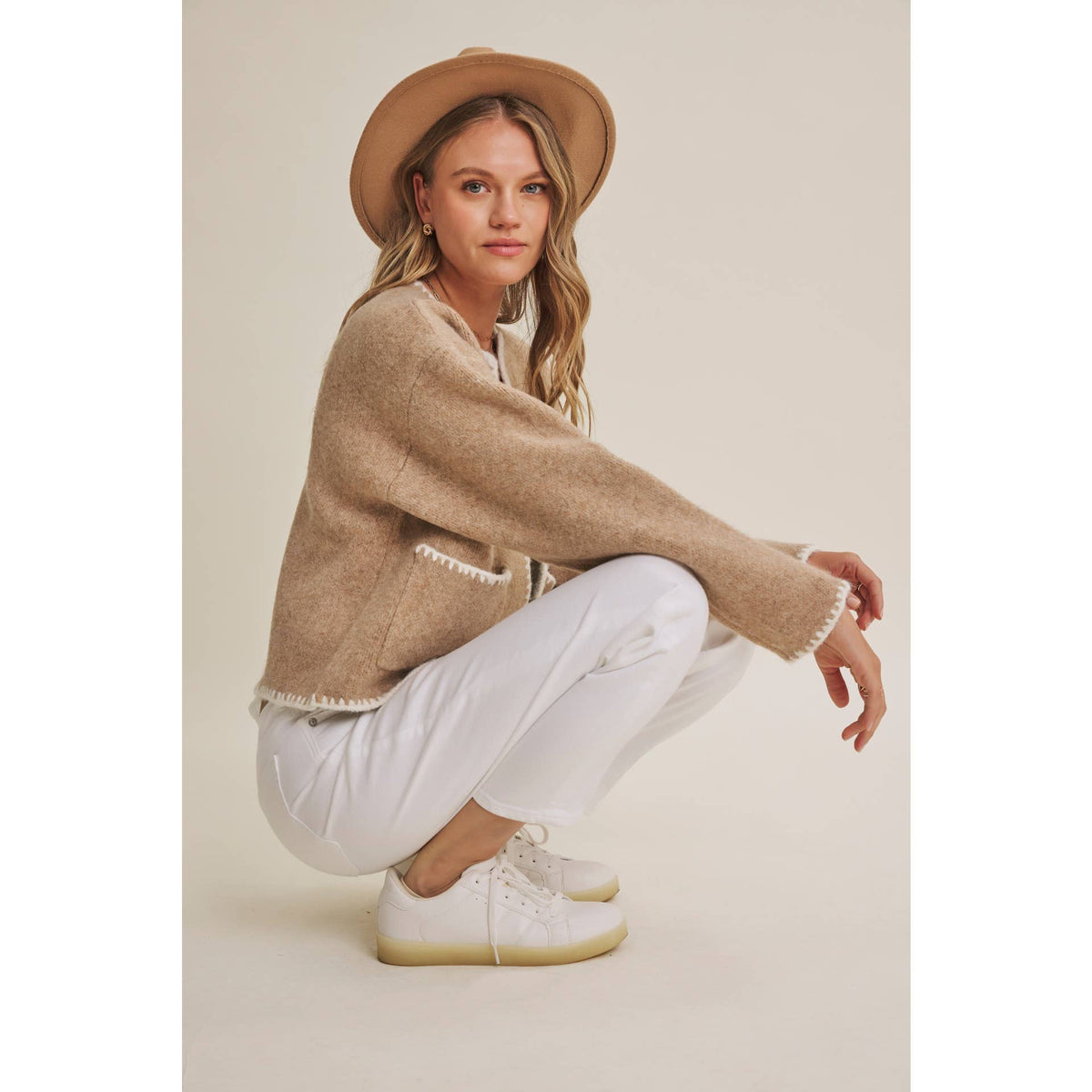 Soft Brush Wool Blend Cardigan