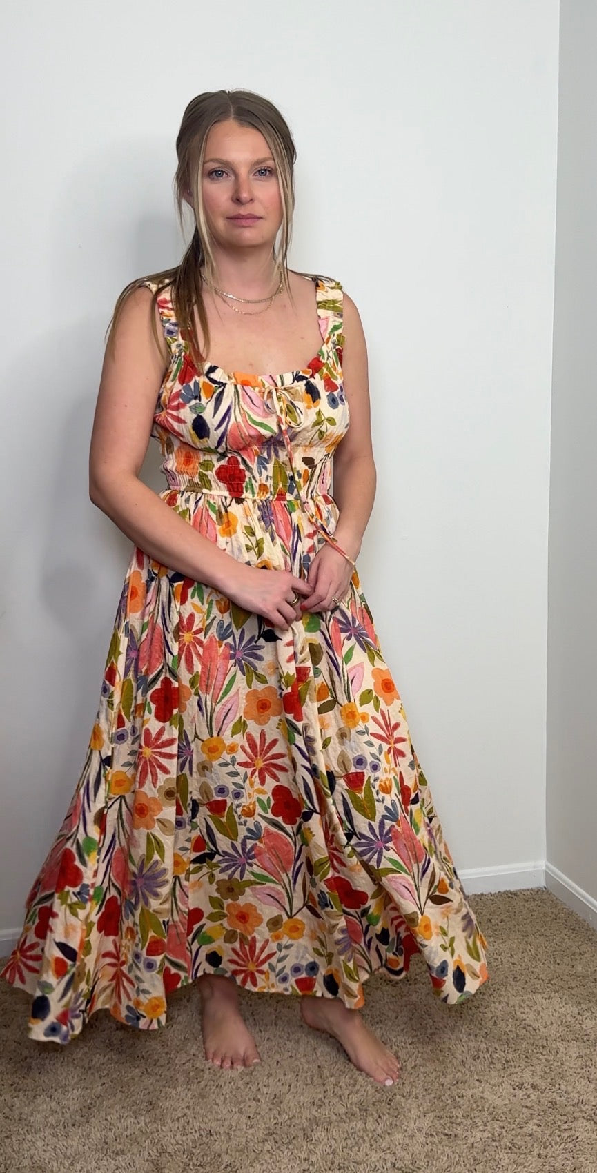 Floral Print Sleeveless Dress